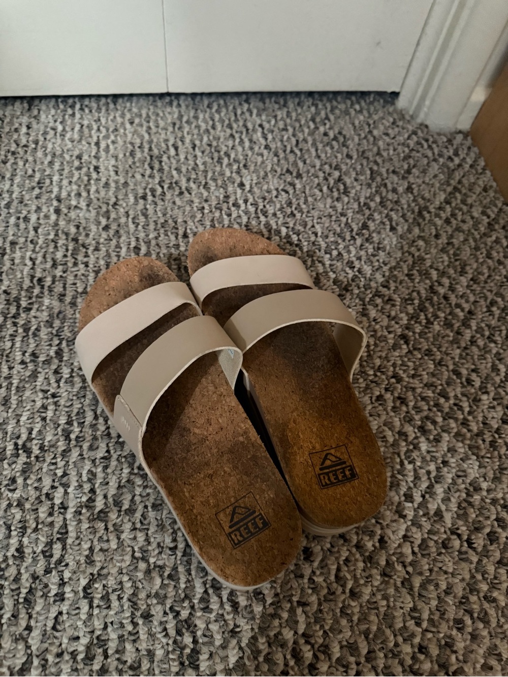 Reef Women’s Double-Strap Slide Sandals in Beige